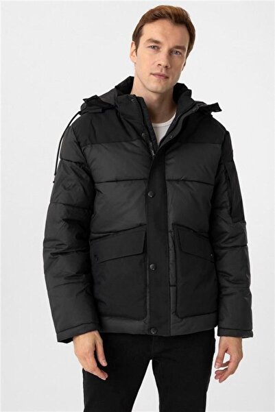 SÜVARİ Siyah Slim Kapitone Mont