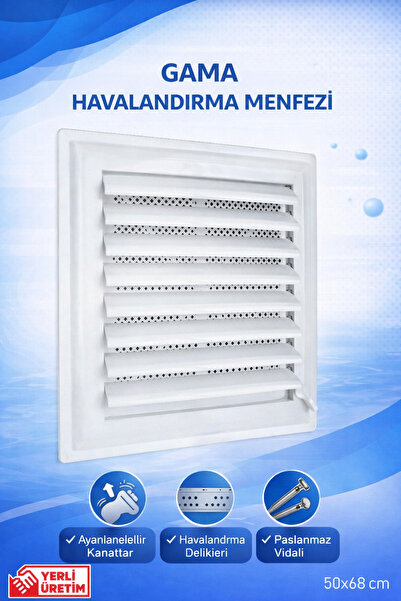 Gama Havalandırma Menfezi 50x68 Yapışkanlı ve Vidalı