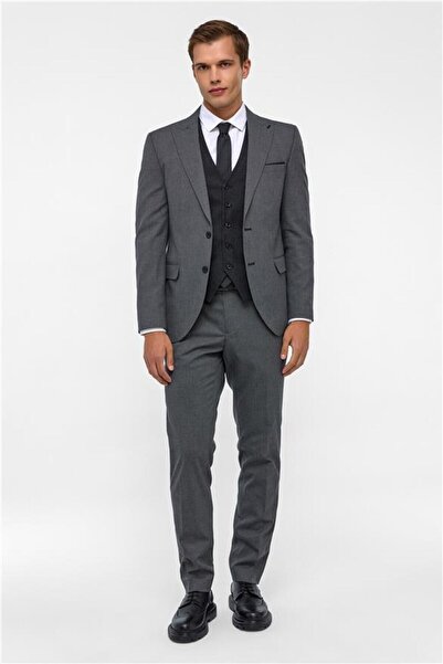 SÜVARİ Dar Kesim Kombinli Siyah Takım Elbise