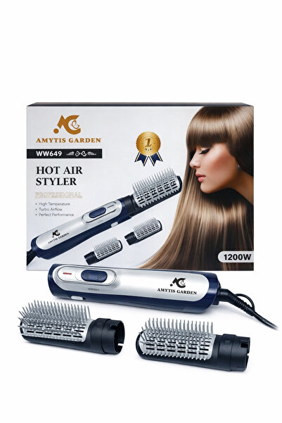 AMYTIS GARDEN فرشاة شعر، 1200 واط، جهاز تصفيف وتمليس الشعر مع مشط 2 قطع(استشوار)