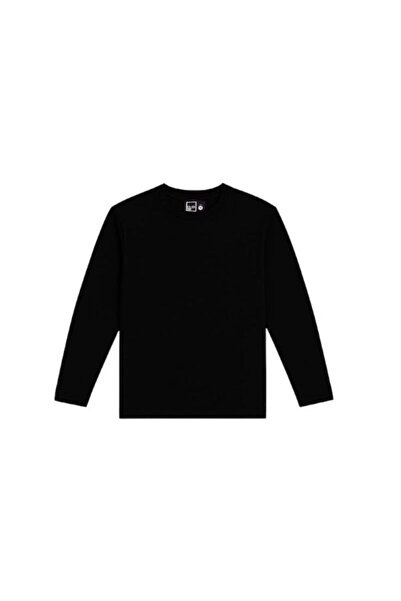 Cloise Siyah Çocuk Uzun Kollu T-shirt Kız - Erkek Unisex %100 Pamuk