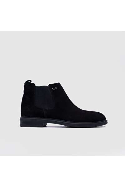 TOGO Siyah Süet Hakiki Deri Erkek Chelsea Bot [052248]