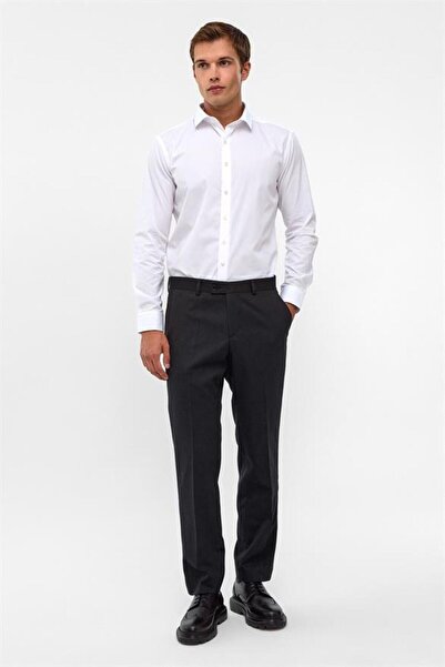 SÜVARİ Siyah Regular Desenli Pantolon