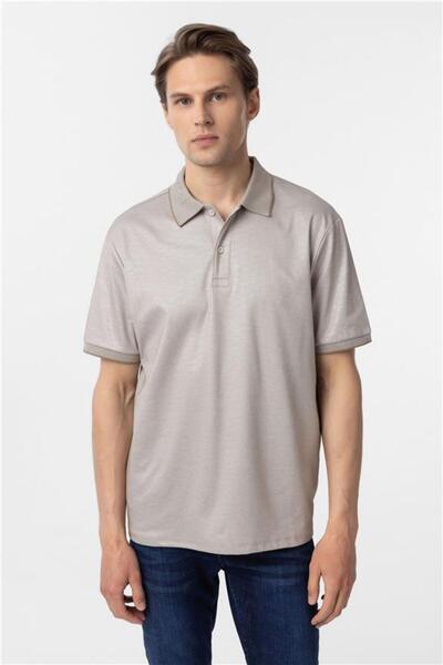 SÜVARİ Bej Regular Baskılı Polo Yaka Tişört