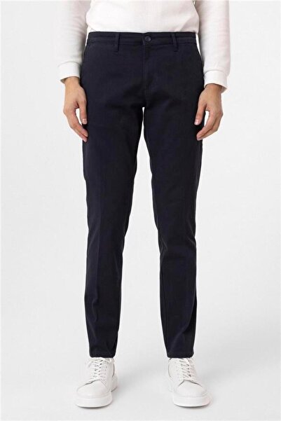 SÜVARİ Lacivert Regular Armürlü Pantolon