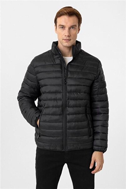 SÜVARİ Siyah Slim Kapitone Mont