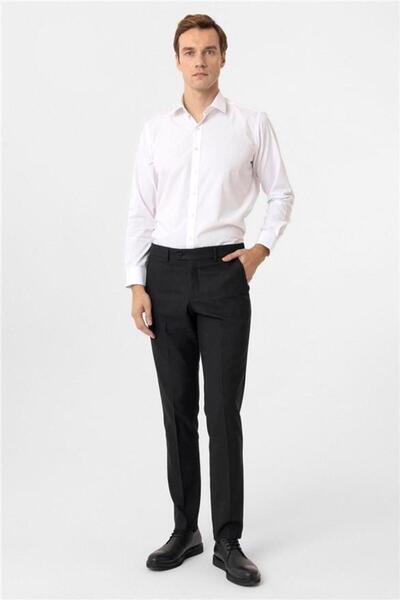 SÜVARİ Siyah Slim Desenli Pantolon