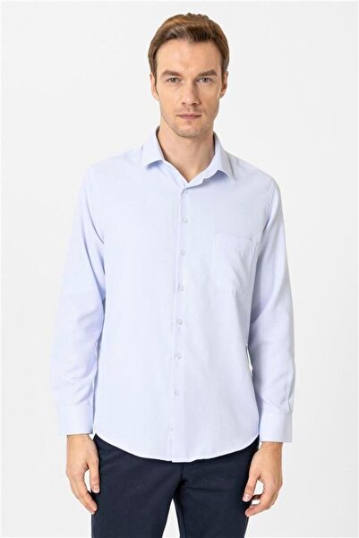 SÜVARİ Köşeli Manşet Regular Armürlü Gömlek