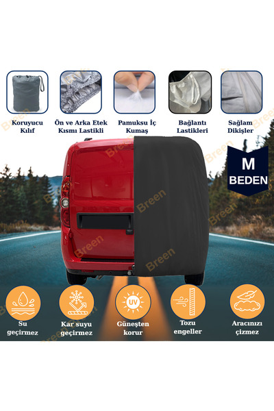 Breen Vehicle length between 4.10m and 4.55m auto cover, car tarpaulin (black...