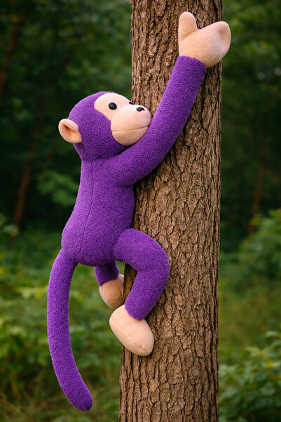 Kartoy Elleri Yapışan Oyun Ve Uyku Arkadaşı Peluş Maymun Oyuncak Sarılan Maym...