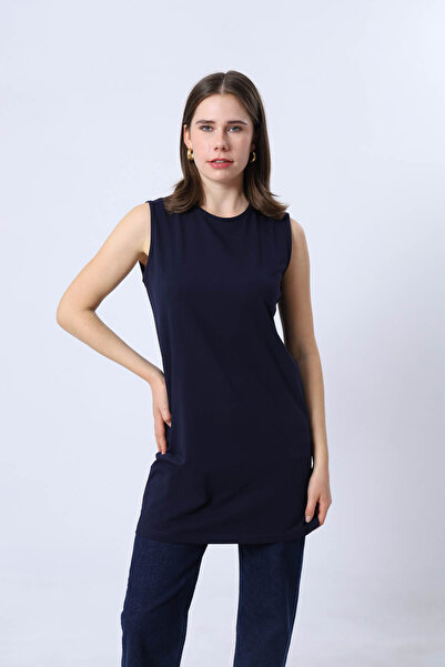 the basics تي شيرت ياكا حواف أسطوانية بدون أكمام قماش قابل للتمدد