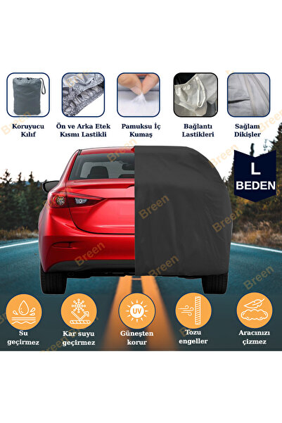 Breen مغطى السيارة بطول السيارة من 4.40 م إلى 4.75 م، غطاء حماية تلقائي (أسود...