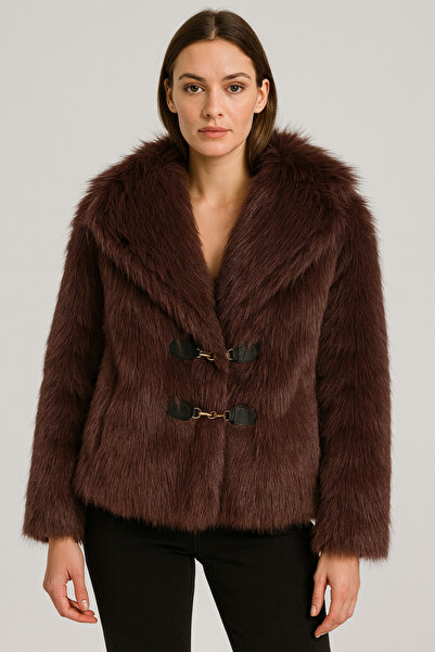 Kir Women's Soft Textured Lined Short Faux Fur Coat