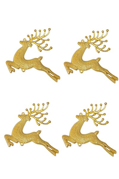 Sezy Золотий колір Новорічна ялинка Олень Прикраса 14 см 4 штуки