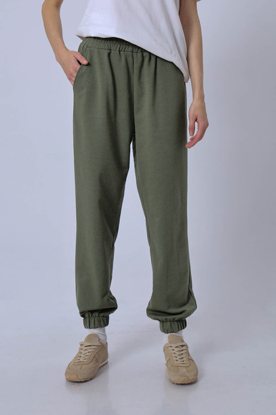 the basics بنطال رياضي قماش قابل للتمدد بأرجل مطاطية