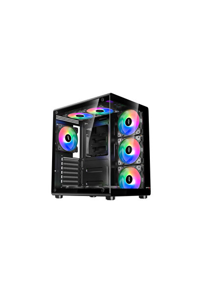SPEARPC Strike G210 GAMING Case 6 ARGB Fans, Glass, ARGB Hub & Remote, ATX/ITX, USB 3.0, 240mm Cool