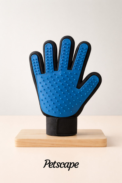 Petscape قفازات تجميع الشعر للقطط والكلاب، قفازات التدليك والحك
