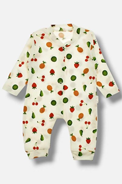 dinamik çocuk Bebek Karışık Meyve Baskılı Çıtçıtlı Yenidoğan Bebek Tulumu %10...