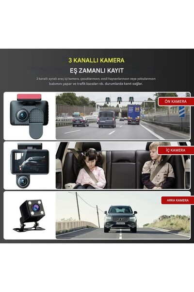 FaroxTech Yeni Nesil Araç Kamerası | Araç içi - Araç Dışı Döngü Kaydı | Park Kamerası | Mobil Uygulama Takipli
