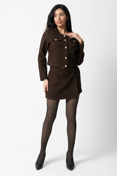 Fashion Form Plush Winter Black Inside Skin-Colored Magic Fleece Pantyhose Tights