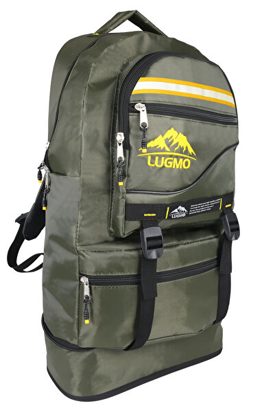 LUGMO Deprem Çantası Körüklü Reflektörlü 65 Litre Haki Sarı