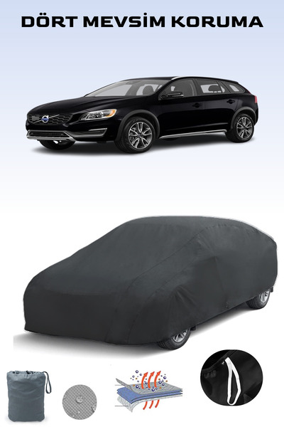 Breen أسود، VOLVO V60 CROSS COUNTRY 2015 - 2018 متوافق مع سيارة القماش المشمع...