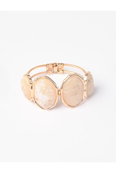 Jimmy Key Altın Rengi Oval Figürlü Bileklik
