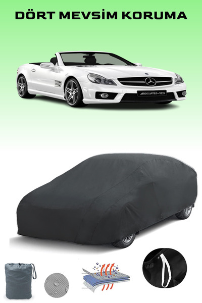 Breen أسود, MERCEDES SL-SERISI (R230) 2008 - 2011, قماش مشمع للسيارة, غطاء سي...