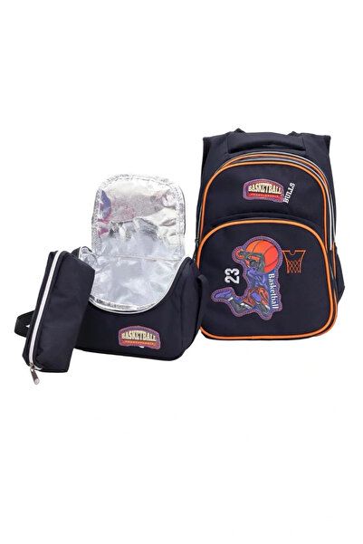 LUGMO Set de 3 genți pentru liceu, geantă pentru școală primară, complet căptușită pentru baschet