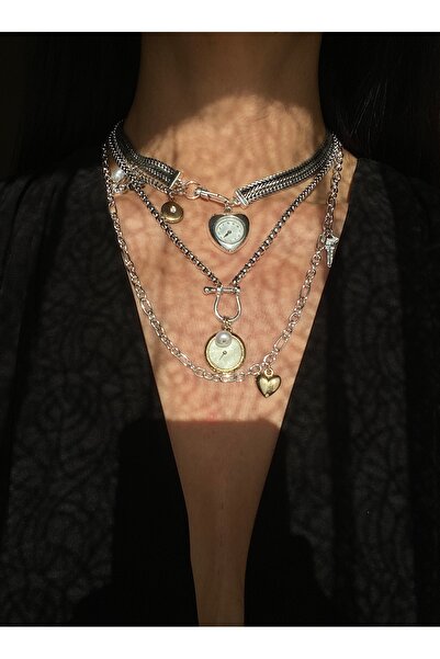 Atelier Licia Brand Model Watch Detailed 3-Piece Necklace Set