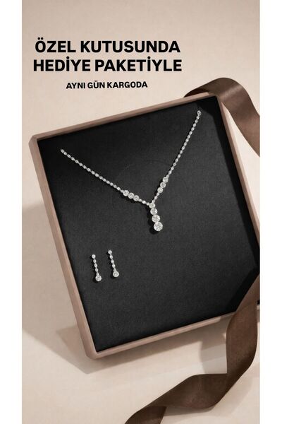 Aleka Silver Plated Waterway Wedding Jewelry Set Necklace Earrings Promise Wedding Jewelry Set