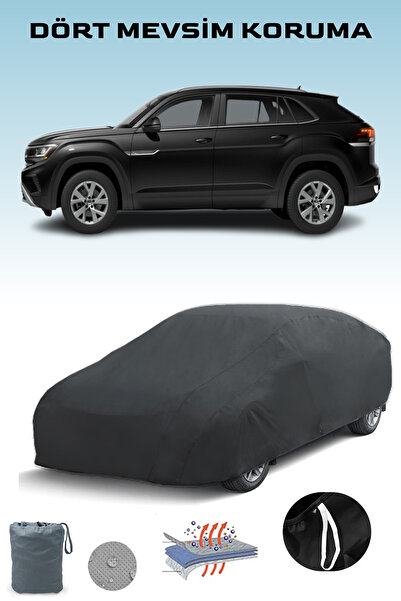 Breen أسود، فولكس فاجن فولكس فاجن أطلس كروس سبورت 2019 - 2021 متوافق، قماش مشمع للسيارة، غطاء سيارة، خيمة سيارة