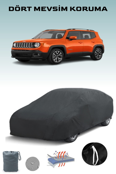 Breen Black, Jeep Renegade 2014 - 2018, Car Tarpaulin, Auto Cover, Car Tent