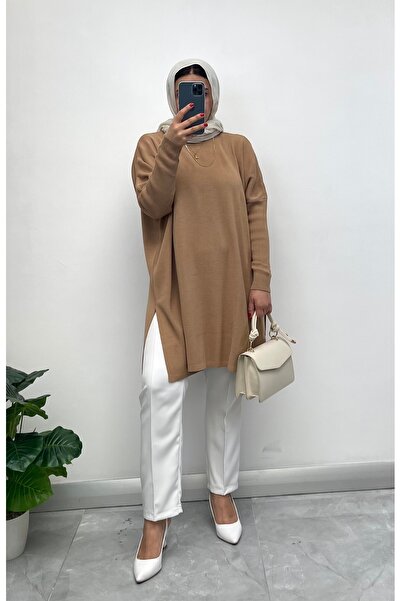 NİSUM MODA Knitting Tunic with Side Slip