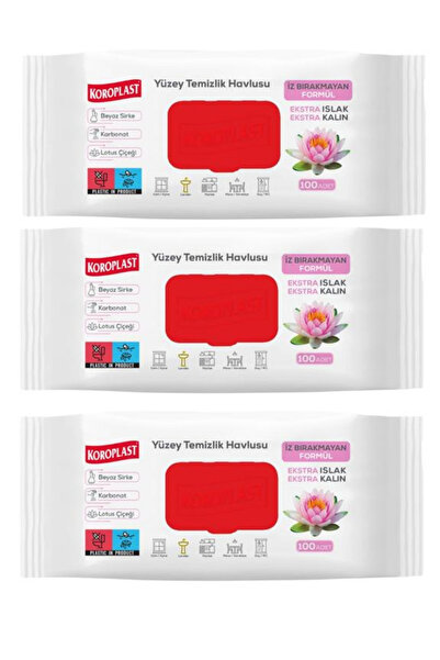 Koroplast Yüzey Temizleme Havlusu Lotus Çiçeği 100'lü x 3 Adet