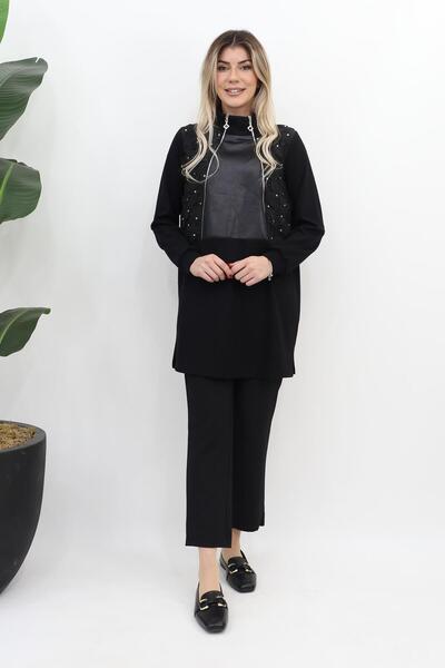 Orhan Taftalı Fermuarlı Tunik - Siyah