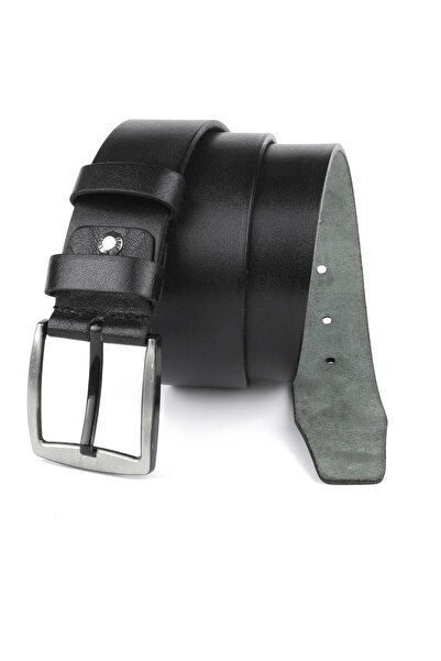 LUGMO Hakiki Deri Erkek Kemer Extra Yumuşak 4,5 cm Kot Siyah