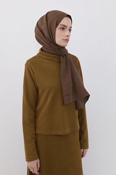 Nihan Desenli Pamuk Naia Lyocell Şal Kahve