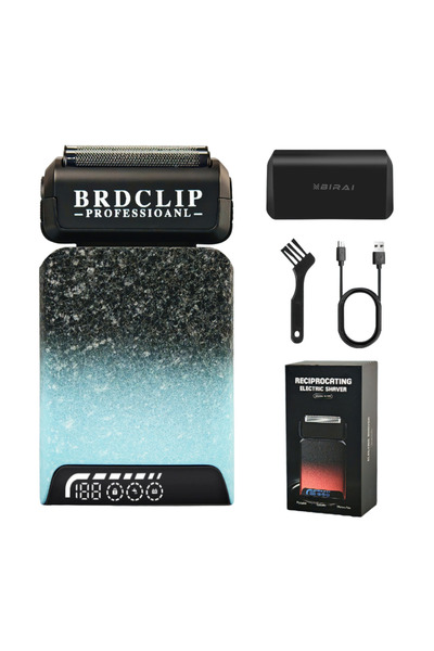 BIRAI BRD S201 Professional Electric Shaver, 7500 RPM, Waterproof, LCD - Blue