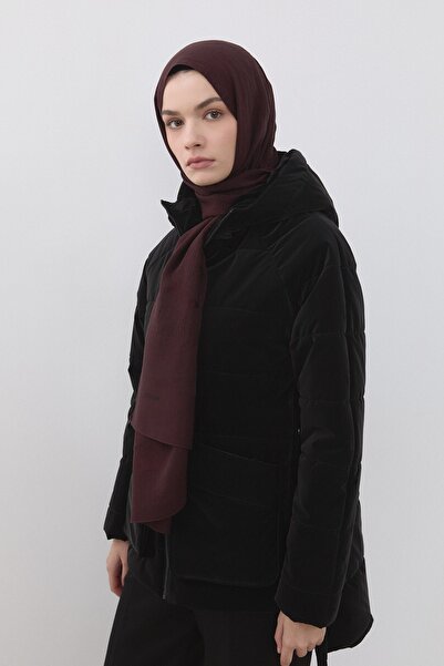 Nihan Desenli Pamuk Naia Lyocell Şal Mürdüm