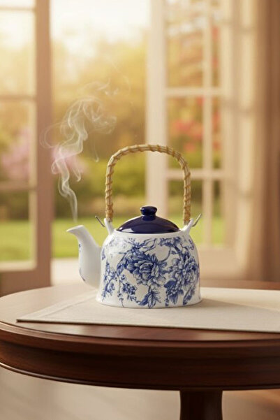 ÇELİKAY Porselen Bambu Kulplu Demlik 550 Cc Süzgeçsiz