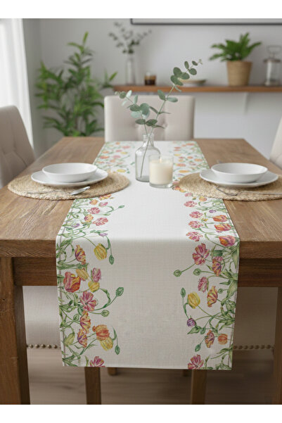 Markaev مفرش طاولة من القطن لمهرجان التوليب 0067– 50x150 سم