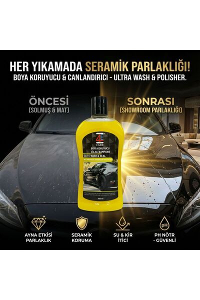 4E CARE Seramik Cilalı Oto Yıkama Şampuan Boya Korucuyu ve Canlandırıcı - Ult...