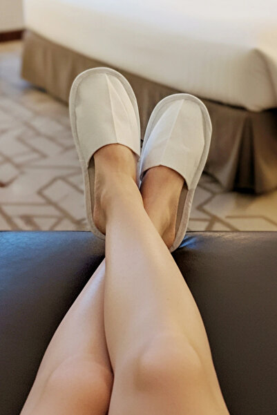 LUGMO 50 Çift Otel Terlik, Overlok Terlik, Tek Kullanımlık Otel Terliği