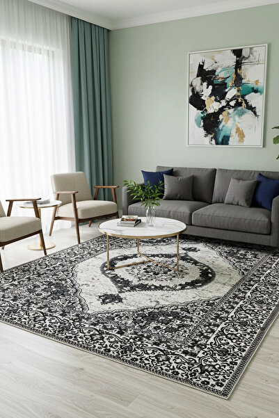 LUGMO Kilim Savan Çift Taraflı Modern Desenli Yıkanabilir Pamuklu Dokuma 2x3 ...