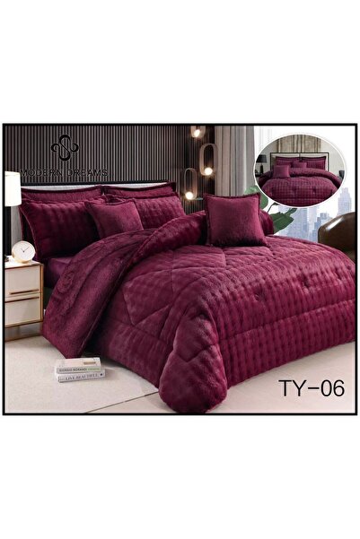 Moon Dream 8-piece winter bedspread, double-sided faux fur with velvet lining