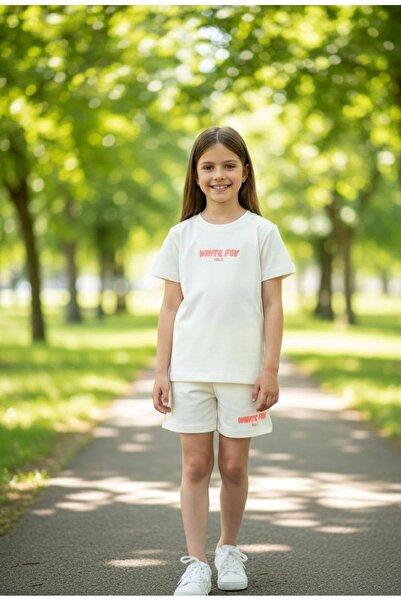 YusGos طقم شورت قطني مخطط للفتيات (3-15 سنة)