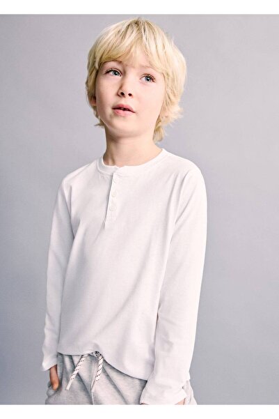 MANGO Baby Uzun kollu pamuklu tişört