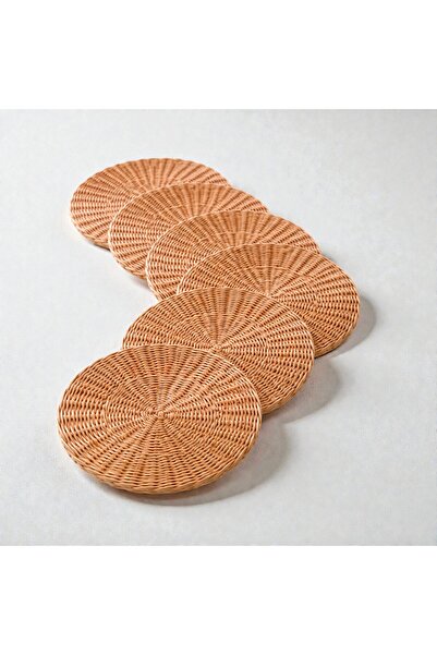 Joujou Kraft Rattan Amerikan Servis 6’lı Set | Doğal & El Yapımı Servis Altlığı Supla