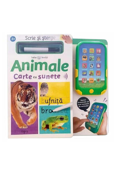 Litera Scrieți și ștergeți. Animale. Cartea de sunet